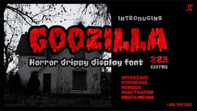 Goozilla - Horror drippy display font