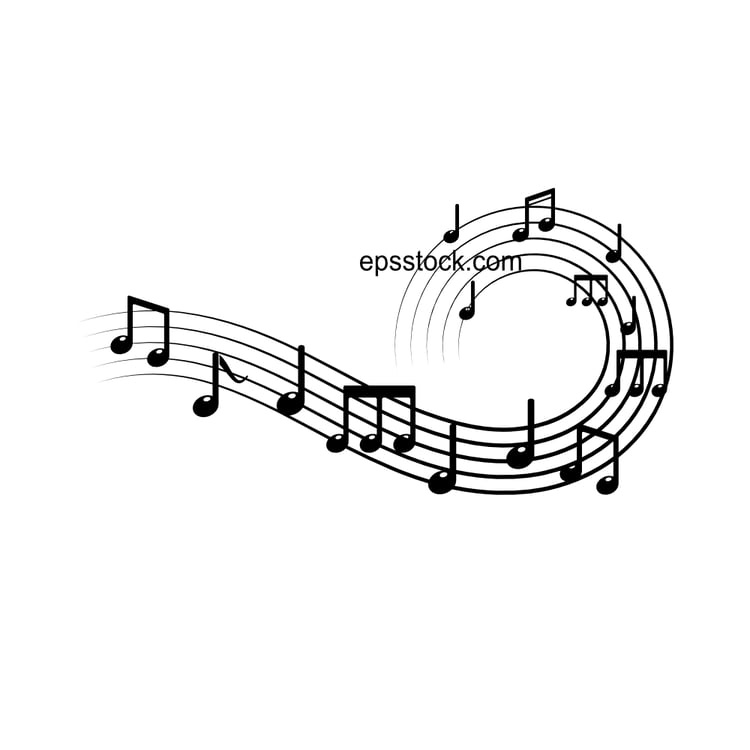 Music notes wave