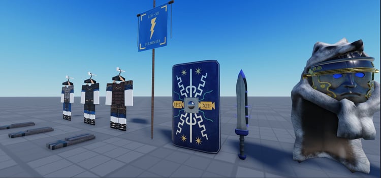 Detailed Roman legionary armor and clothing for Roblox