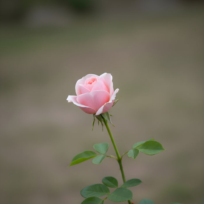 Pink rose flower on blurred background | Ai Generated