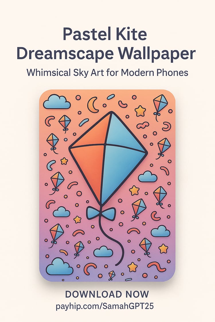 Pastel Kite Dreamscape Wallpaper – Whimsical Sky Art for Modern Phones