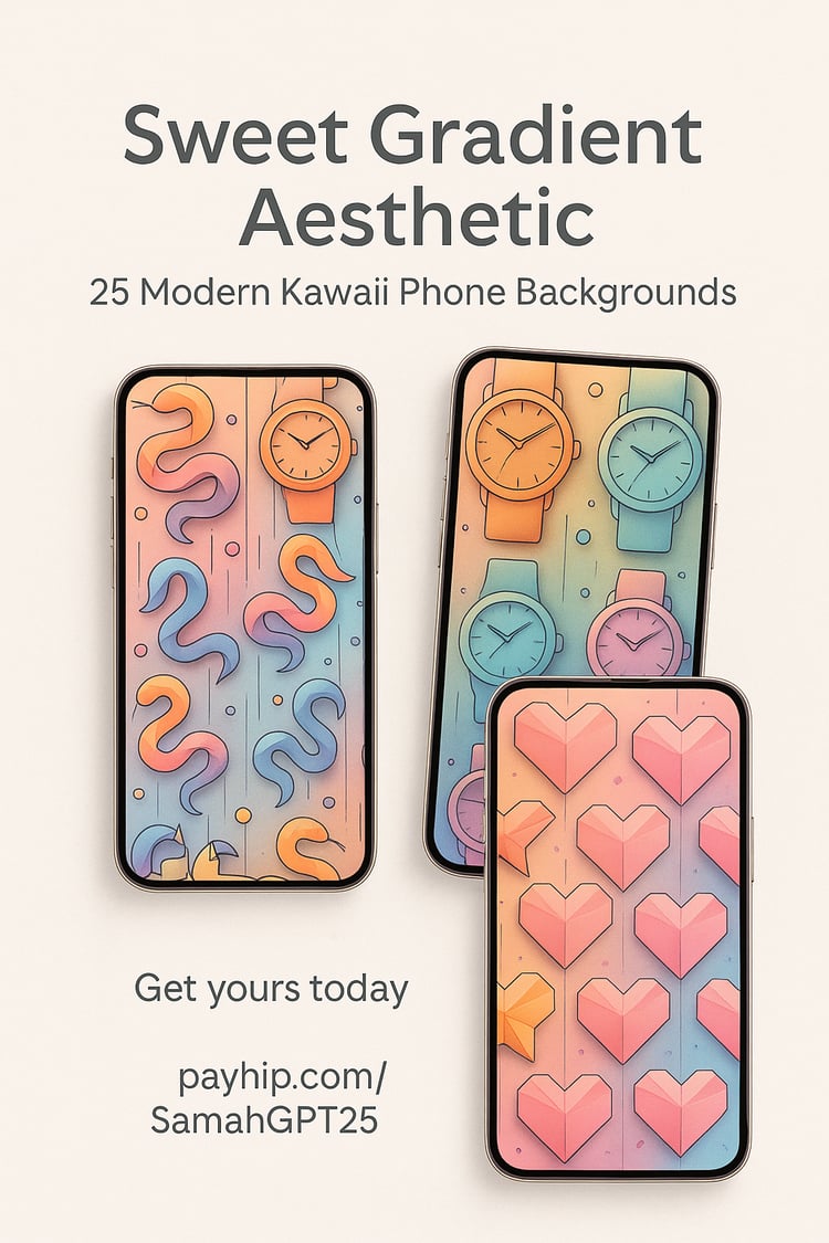 Sweet Gradient Aesthetic – 25 Modern Kawaii Phone Backgrounds