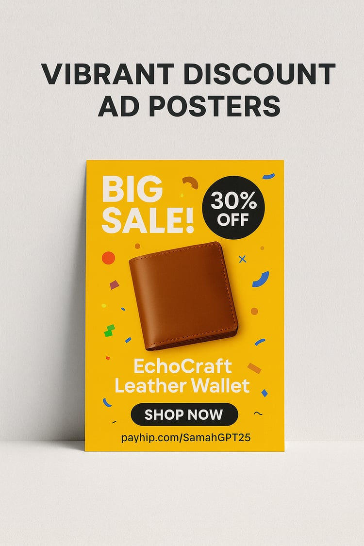 Vibrant Discount Ad Poster Makers - ChatGPT Image Prompt