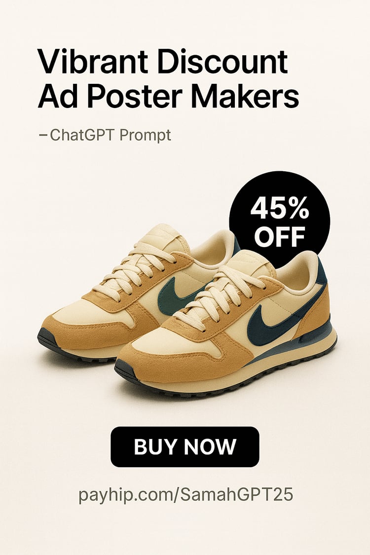 Vibrant Discount Ad Poster Makers - ChatGPT Image Prompt