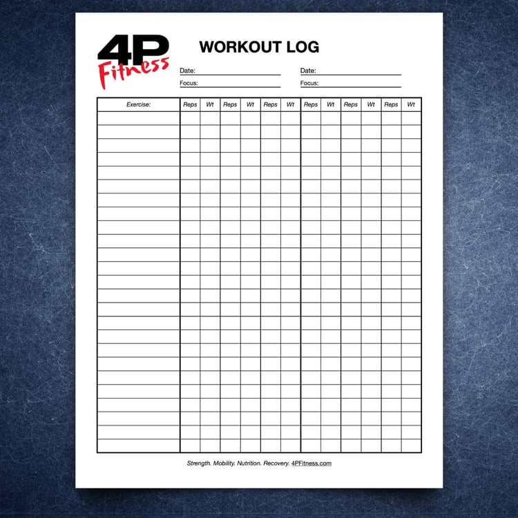 4PFitness Workout Log Sheet