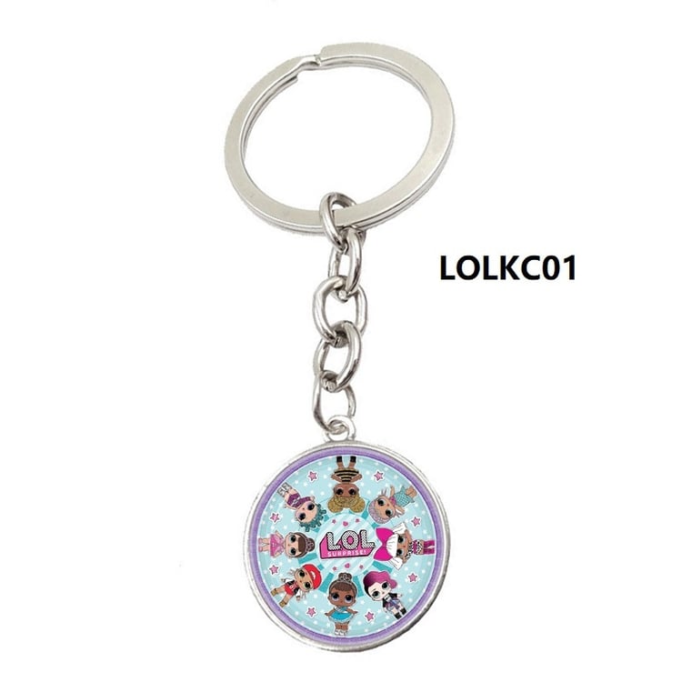Children’s key chain featuring an LOL-inspired doll character.