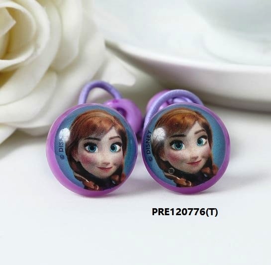 Children’s hair tie set with popular cartoon designs, Frozen, Pony, and Sofia.