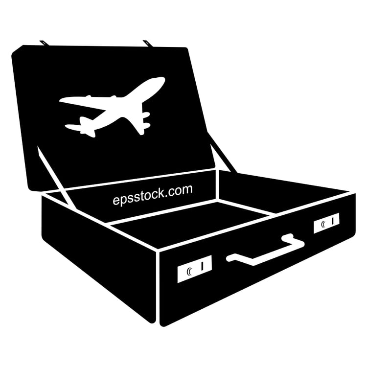 plane and luggage, travel symbol