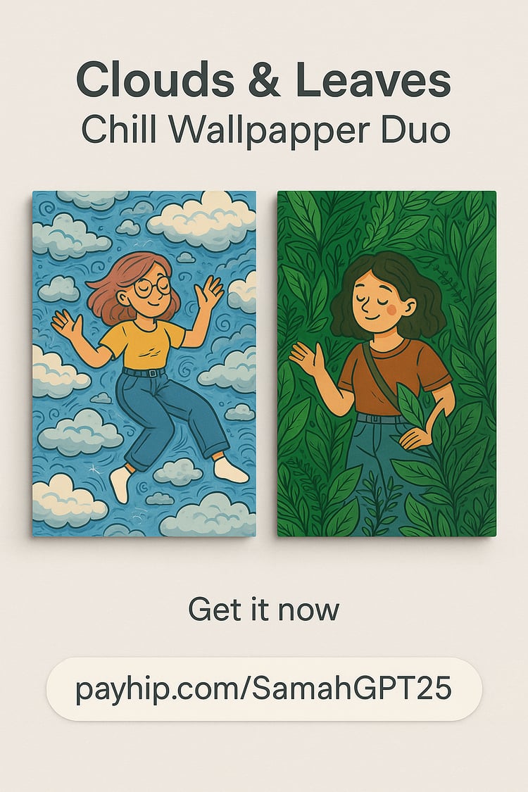 Clouds & Leaves Chill Wallpaper Duo