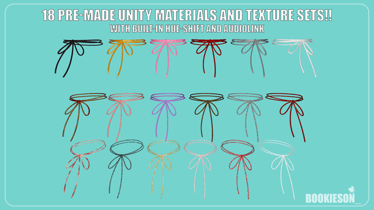 all materials of the ribbon choker shown side-by-side in unity
