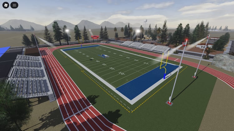 aerial overview of Sanramon City Roblox map