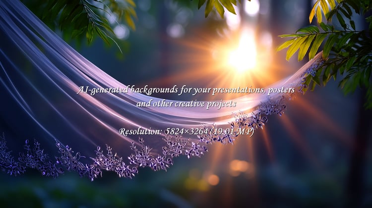 Capture the magic of love with this elegant wedding veil. Soft light streams through lush foliage, creating a dreamy, romantic atmosphere. Ideal for bridal campaigns, wedding invites, or enchanting designs.