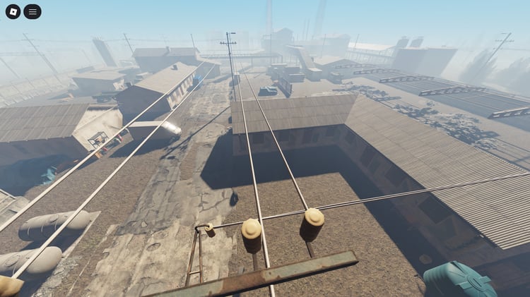 Aerial view of the Roblox industrial map