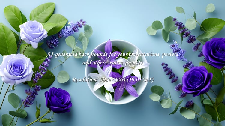 Sophisticated floral design featuring roses, lavender, and lilies in pastel hues. Perfect for spring-themed projects, wedding designs, or adding a touch of elegant beauty to any creative endeavor.