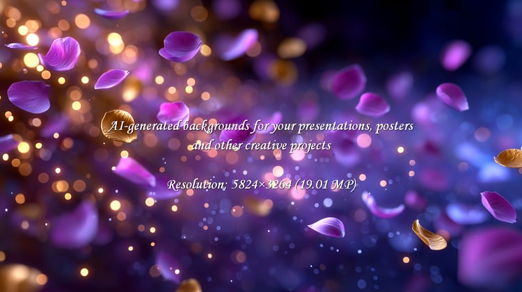 Enchanting petals gently float amidst sparkling bokeh lights, creating a dreamy and romantic backdrop. Perfect for adding a touch of elegance and magic to your designs or celebrations.