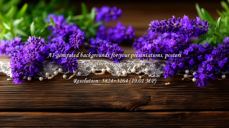 Capture the essence of tranquility with lavender blossoms and delicate lace. Ideal for spa promotions, floral designs, or spring projects. The rustic wood adds warmth and elegance.