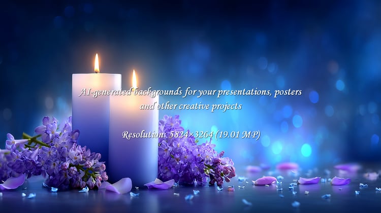 Lilac blooms and soft candlelight create a romantic and peaceful ambiance. Perfect for heartfelt moments, serene backgrounds, and evoking feelings of calm and beauty.