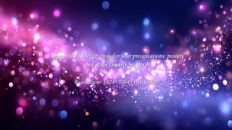 Experience the magic with vibrant bokeh lights and stunning purple and blue glitters! This versatile design adds a touch of modern elegance to backgrounds, overlays, and festive projects.