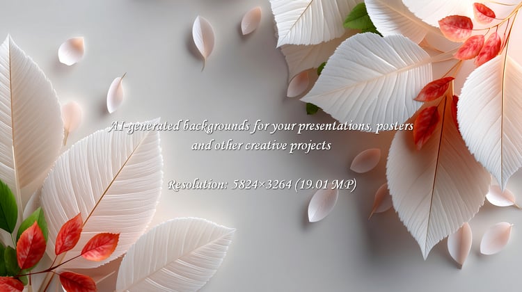 Stunning leaves in white and red create a sophisticated and elegant natural background. Perfect for adding a touch of beauty to any design or invitation. Clean, modern, and serene.