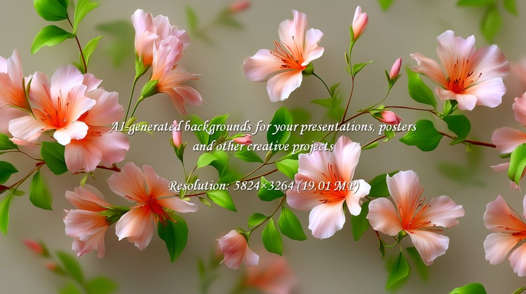 Gentle peach blossoms and vibrant green leaves offer a calming, serene backdrop. Perfect for adding a touch of springtime elegance to any project, from social media to branding.