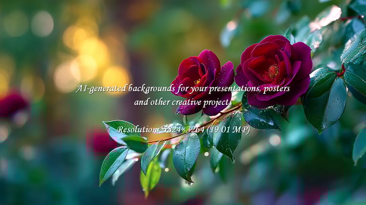 Deep red roses glisten with raindrops, creating a romantic and serene ambiance. Perfect for elegant designs, heartfelt cards, or adding a touch of natural beauty to any project.