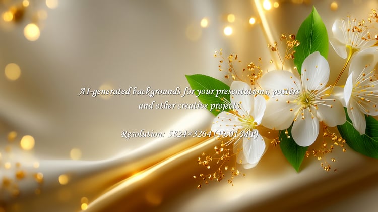 Capture the essence of spring with this elegant floral arrangement. The soft, golden bokeh and delicate white blossoms create a luxurious, romantic mood ideal for your brand or special promotion.