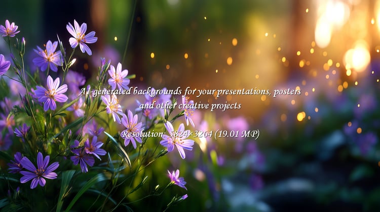 Capture the serene beauty of a wildflower meadow in full bloom. Purple petals glow in the golden sunlight, creating a magical and peaceful atmosphere. Evoke tranquility and inspire creativity.