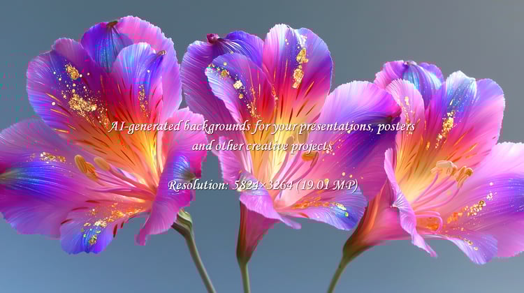 Bring a touch of elegance with these vibrant pink and purple flowers accented with gold. Perfect for adding a pop of color and sophistication to any design or branding project. Evokes beauty and charm.