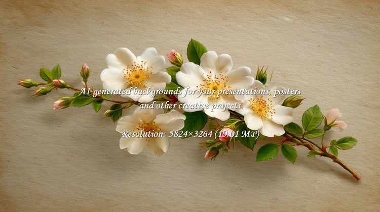 Timeless beauty with delicate dog rose blossoms and buds, perfect for adding a touch of natural elegance to invitations, cards, or any creative project. Capture the essence of spring!