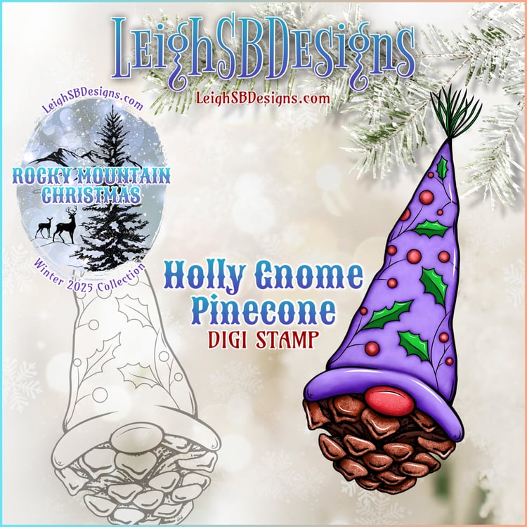 LeighSBDesigns Holly Gnome Pinecone