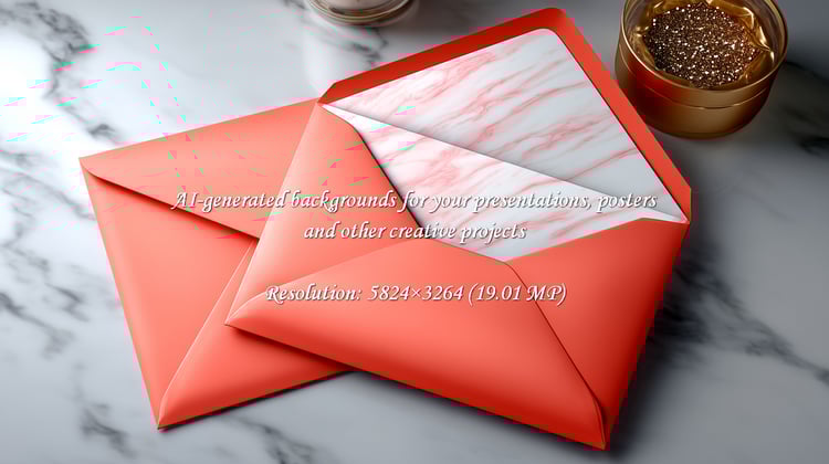 Sophisticated coral envelopes with a delicate marble pattern lining, perfect for creating stylish invitations, personalized stationery, or elegant announcements. A modern touch for any occasion.