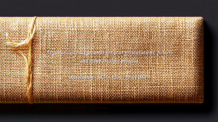 Charming burlap-wrapped gift box tied with twine, evoking a rustic and eco-friendly feel. Ideal for holiday presents or unique packaging design concepts, adding a touch of natural elegance.