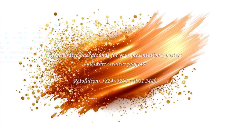 A golden brushstroke with glitter dust creates a luxurious and dynamic aesthetic. Perfect for adding a touch of elegance and sparkle to backgrounds, designs, and creative projects.