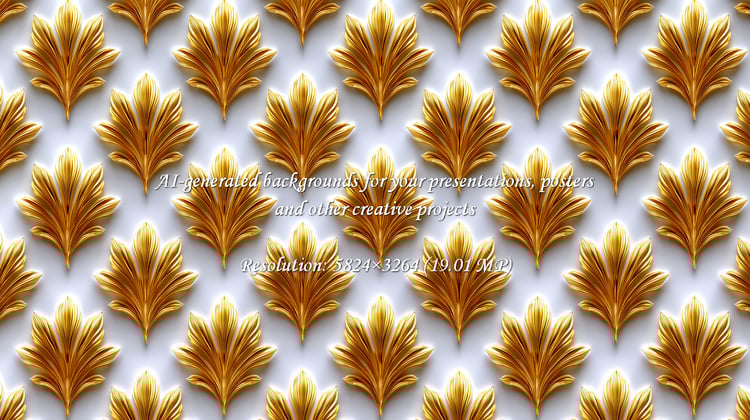 Elevate your designs with this luxurious golden floral pattern. Ideal for creating elegant backgrounds, sophisticated invitations, and premium branding materials. Add a touch of opulence and glamour.