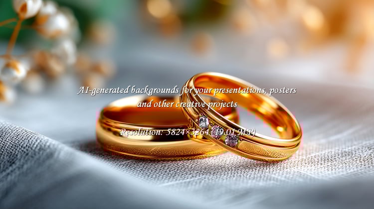 Beautiful golden wedding rings, symbolizing everlasting love and commitment. Perfect for wedding invitations, romantic designs, or celebrating anniversaries. Evokes feelings of joy, eternity, and devotion.