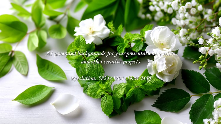 Romantic heart of fresh mint and delicate roses. Use for wedding designs, Valentine's Day, or add a touch of natural beauty. Perfect for spa, wellness, or beauty themes.