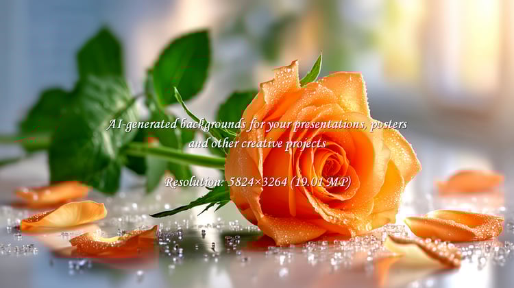 Capture the essence of romance with this stunning orange rose, glistening with dew. Perfect for adding a touch of elegance and beauty to wedding invitations or heartfelt messages.