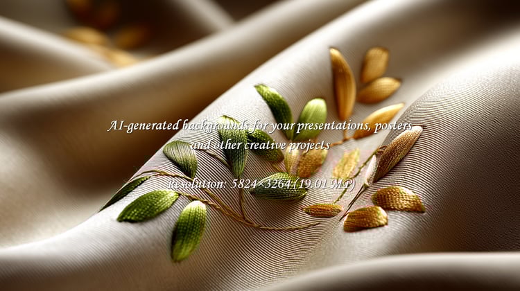 Delicate embroidery on a soft, luxurious fabric creates an elegant and refined texture. Perfect for adding a touch of nature and sophistication to design projects, and upscale textiles.