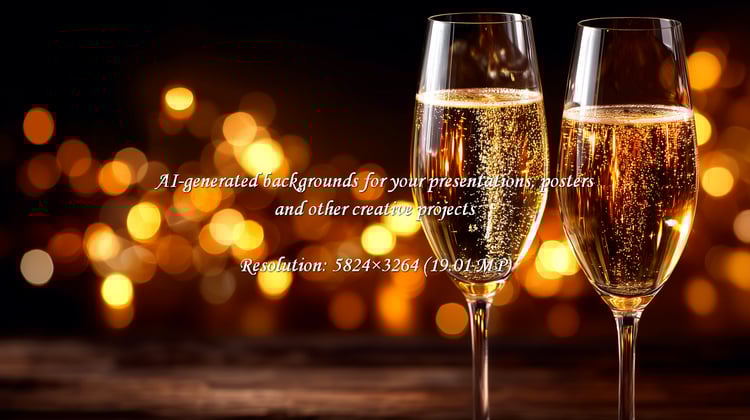 Celebrate life's moments with this elegant champagne. Perfect for toasts, holidays, and special occasions. The sparkling bubbles and warm bokeh create a sophisticated atmosphere.