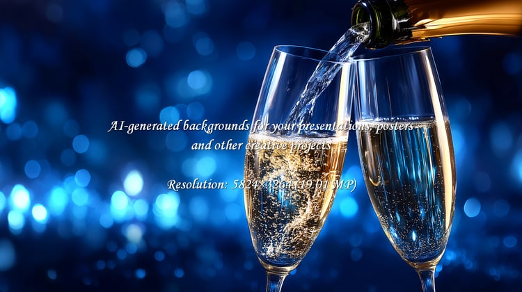 Celebrate special moments with this elegant image of champagne being poured into glasses against a shimmering blue backdrop. Perfect for festive occasions and luxurious promotions.