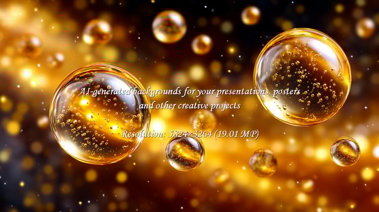 Capture the essence of luxury with floating golden bubbles. Perfect for high-end cosmetics, skincare, or branding that demands opulence and shine. Evokes a sense of magic and purity.