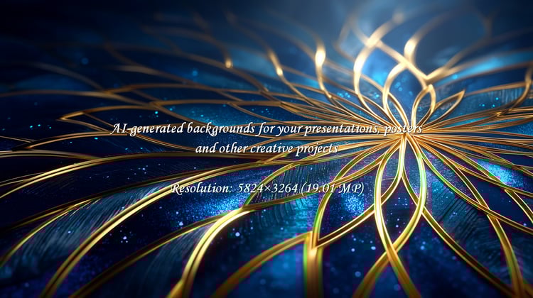 A stunning abstract design blending deep blues and radiant golds, perfect for adding a touch of luxury to your projects. Use for elegant backgrounds, invites, or creative works.