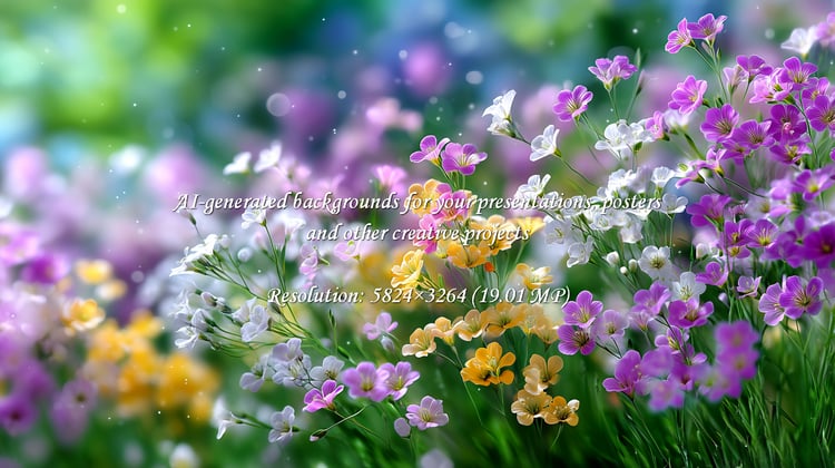 Capture the essence of spring with this vibrant wildflower scene. Perfect for adding a touch of natural beauty to any project, evokes feelings of peace and serenity. Ideal for seasonal promotions.