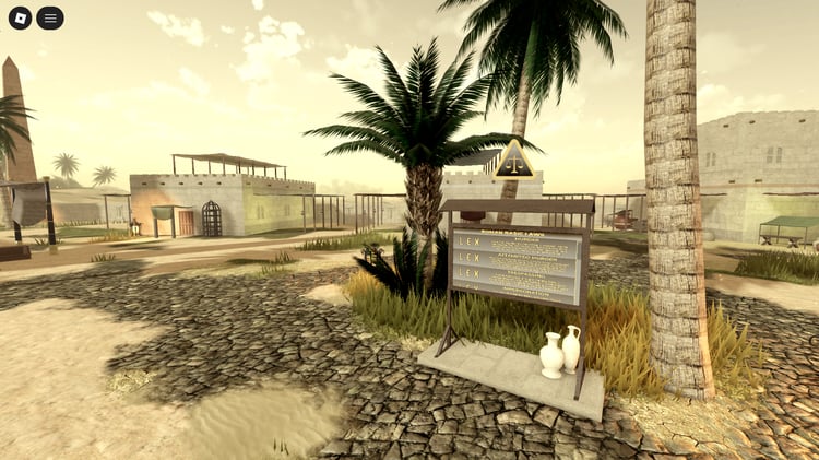 Aegyptus ancient world design for Roblox roleplay.