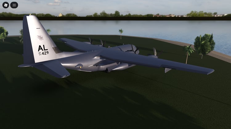 Cargo transport aircraft in Roblox map