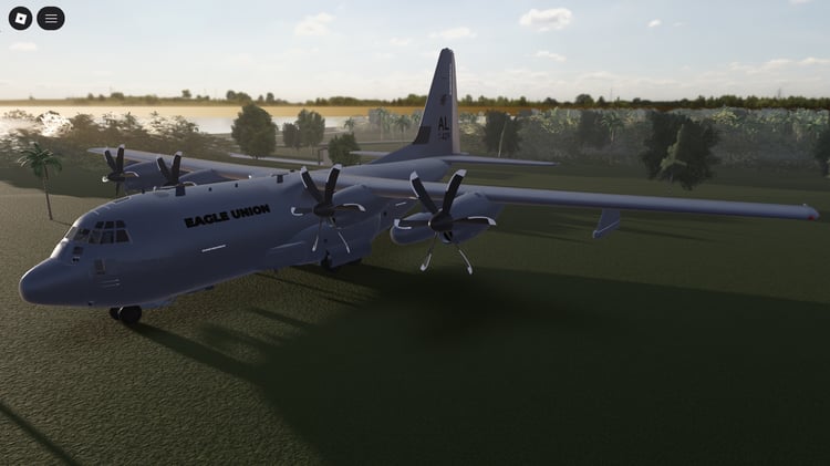 High-detail military transport plane model