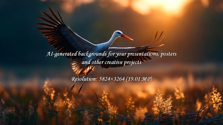 Experience the breathtaking sight of a stork in flight at sunset, wings catching the golden light. A symbol of freedom and nature's beauty, perfect for evoking tranquility and the wonders of the wild.