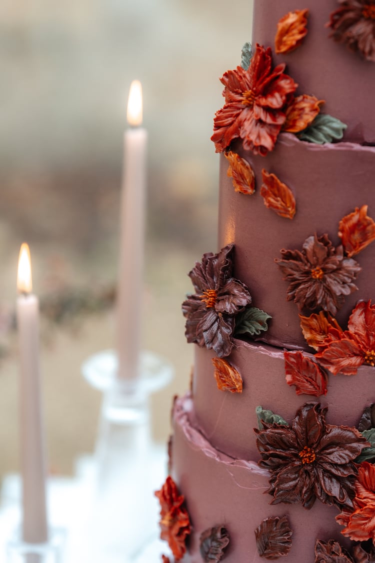 DOSE of ROSE Brown and Orange cake