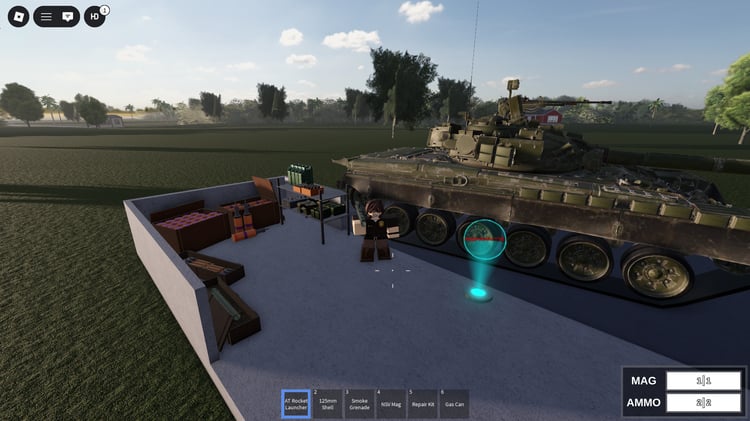 Side view of T-72 battle tank