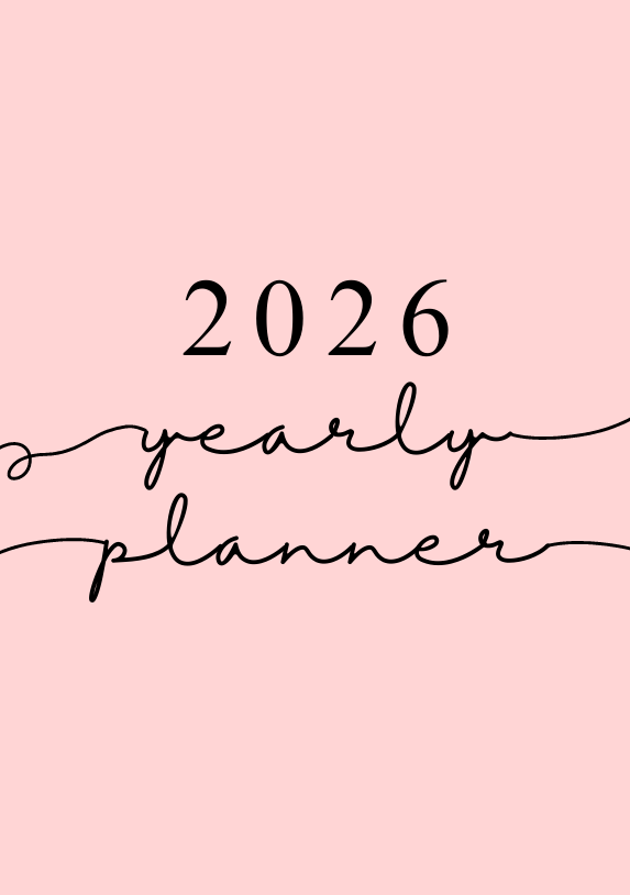 "Cover of Pink & White Simple Modern 2026 Calendar – soft pink design with large text reading 2026. Minimalist, hopeful, and inviting."